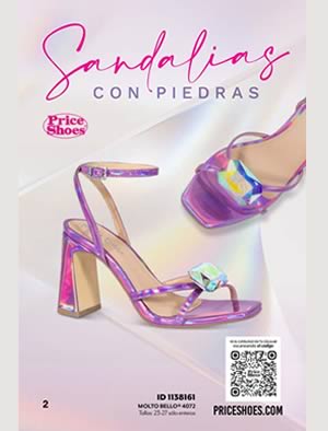 Folleto Price Shoes: Sandalias Glamorosas con Piedras Brillantes 2024