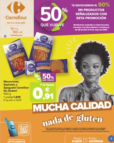 Catálogo Carrefour: Comestibles Sin GLUEN [Hasta el 25 de Abril 2023]