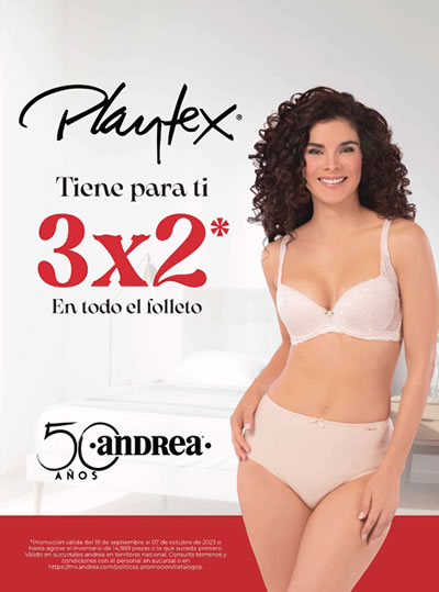 Catálogo Andrea Playtex Ofertas 3x2 en todo el Folleto