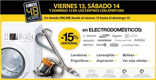 llenar musicas explosión Límite 48 Horas Electrodomésticos este 14 y 15 de Feb 2015 - España