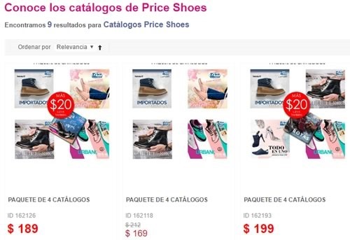 Comprar catálogos físicos Price Shoes