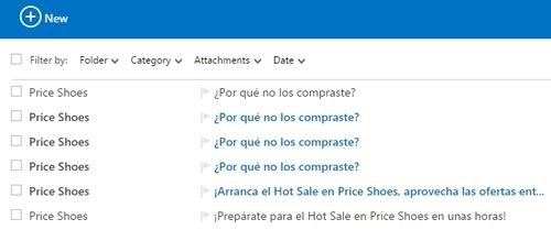 price shoes dejar de recibir correo spam